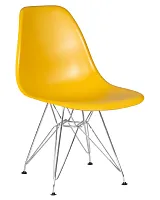 Стул обеденный 638APP-LMZL DSR, цвет сиденья горчичный (Y-03), цвет основания хромированная сталь Dobrin, жёлтый/, ножки/металл/хром, размеры - ****460*535