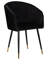 Стул обеденный 7305-LM MARY,  цвет сиденья черный (1922-21), цвет основания черный Dobrin, чёрный/велюр, ножки/металл/чёрный, размеры - ****510*510