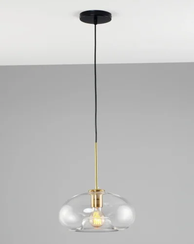 Светильник подвесной Laura V2120-P Moderli прозрачный 1 лампа, основание чёрное в стиле лофт современный  фото 3