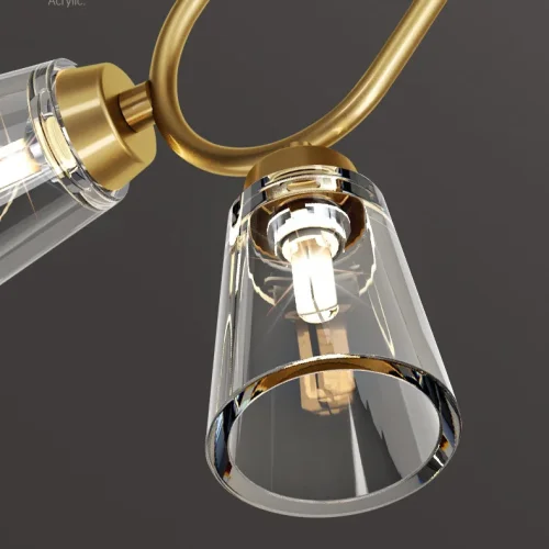 Светильник потолочный ADRIELL CH Brass Black 208131-23 ImperiumLoft прозрачный на 2 лампы, основание латунь в стиле современный фото 4