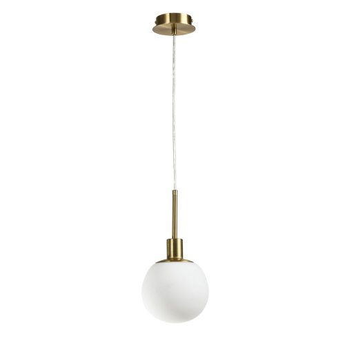 Светильник подвесной Каспер 707011001 DeMarkt белый 1 лампа, основание латунь в стиле современный шар