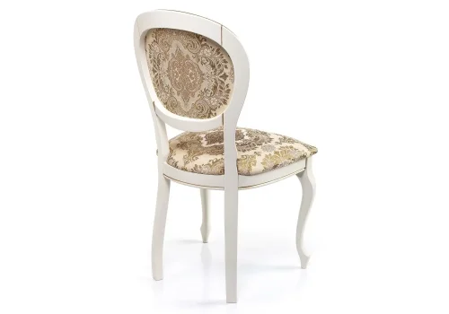 Деревянный стул Adriano молочный / патина 438315 Woodville, бежевый/ткань, ножки/массив бука/молочный, размеры - ****500*540 фото 4