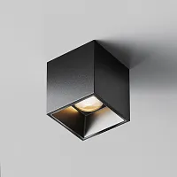 Светильник накладной LED Alfa LED C064CL-5W2.7K-SQ-B Maytoni чёрный на 1 лампу, основание чёрное в стиле современный хай-тек квадратный