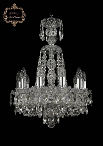 Люстра подвесная хрустальная 11.11.10.141.XL-62.Cr.Sp Bohemia Art Classic прозрачная на 10 ламп, основание хром в стиле классический 