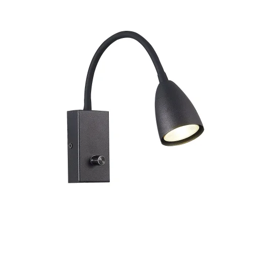 Бра с диммером Amio SL1014.401.01 ST-Luce чёрный на 1 лампу, основание чёрное в стиле хай-тек для чтения гибкая ножка