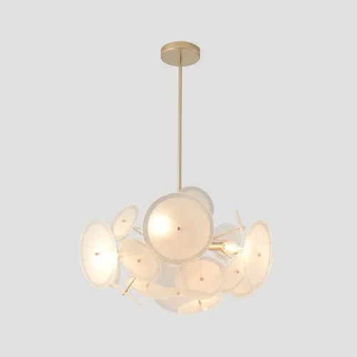 Люстра на штанге DANDELION SP6 GOLD Crystal Lux белая на 6 ламп, основание золотое в стиле современный фото 5 Люстра на штанге DANDELION SP6 GOLD Crystal Lux белая на 6 ламп, основание золотое в стиле современный фото 5