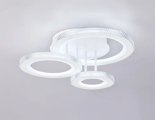 Люстра потолочная LED с пультом FA8867 Ambrella light белая на 1 лампа, основание белое в стиле современный хай-тек с пультом фото 5