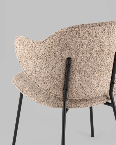 Стул Bellamy, букле кофейный УТ000040257 Stool Group, бежевый коричневый/букле, ножки/металл/чёрный, размеры - *820**** фото 3