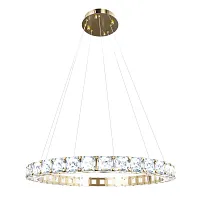 Светильник подвесной LED Tiffany 10204/800 Gold LOFT IT прозрачный 1 лампа, основание золотое в стиле модерн кольца