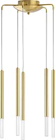 Светильник подвесной LED Tubo L5T747143 Lightstar золотой на 5 ламп, основание золотое в стиле современный минимализм трубочки