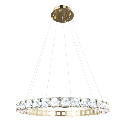 Светильник подвесной LED Tiffany 10204/800 Gold LOFT IT прозрачный 1 лампа, основание золотое в стиле современный кольца