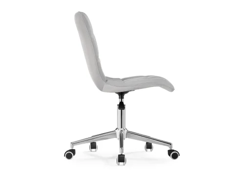 Компьютерное кресло Квадро светло-серое / хром 539659 Woodville, серый/велюр, ножки/металл/хром, размеры - *960***420*570 фото 2