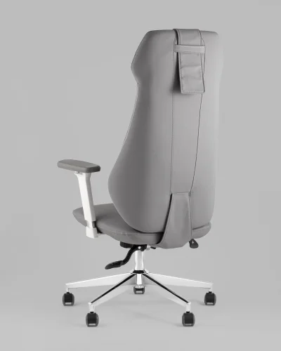 Кресло руководителя TopChairs Trophey, серый УТ000040585 Stool Group, серый/экокожа, ножки/пластик/хром, размеры - 1200*1280***650*570 фото 5