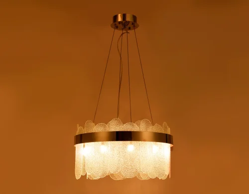 Люстра подвесная Traditional TR5330 Ambrella light прозрачная на 10 ламп, основание хром в стиле классический  фото 7