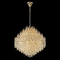 Люстра подвесная HEDONIST SP16 Crystal Lux золотая на 16 ламп, основание золотое в стиле классический флористика 