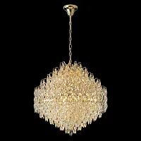 Люстра подвесная HEDONIST SP16 Crystal Lux золотая на 16 ламп, основание золотое в стиле классический флористика Люстра подвесная HEDONIST SP16 Crystal Lux золотая на 16 ламп, основание золотое в стиле классический флористика