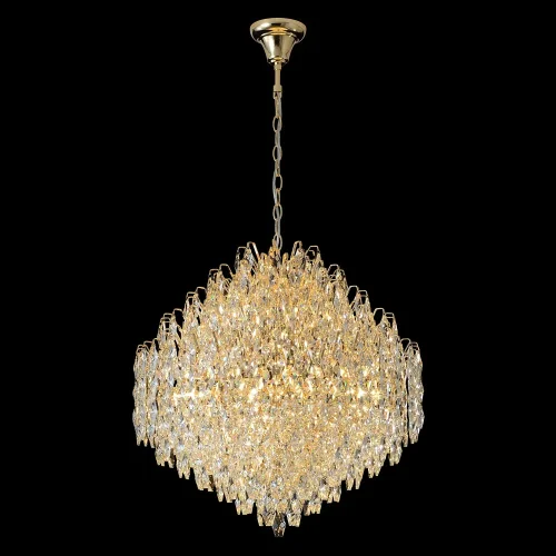 Люстра подвесная HEDONIST SP16 Crystal Lux золотая на 16 ламп, основание золотое в стиле классический флористика 