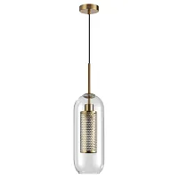 Светильник подвесной Clocky 4940/1 Odeon Light прозрачный 1 лампа, основание античное бронза в стиле модерн 