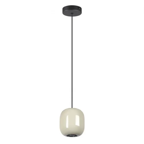 Светильник подвесной Ovali 5053/1A Odeon Light бежевый на 1 лампу, основание чёрное в стиле современный шар