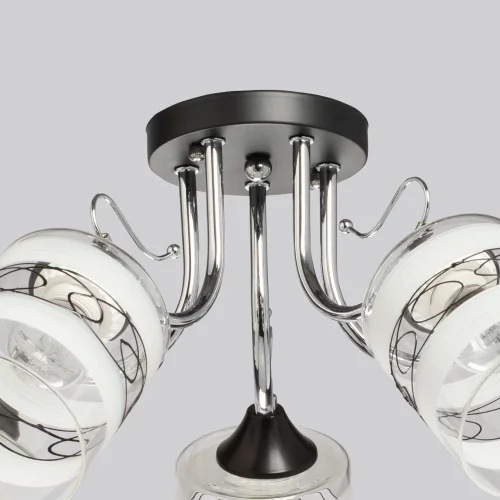 Люстра потолочная Олимпия 106010705 DeMarkt прозрачная на 5 ламп, основание чёрное в стиле современный  фото 12