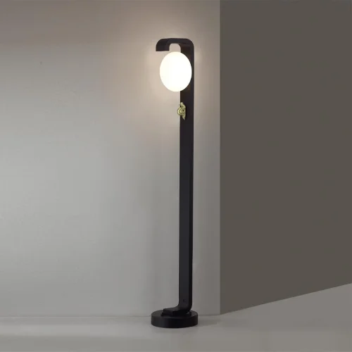 Парковый светильник Luma 5434/1FA Odeon Light уличный IP54 чёрный на 1 лампу, плафон белый в стиле флористика скандинавский современный G9 фото 5 Парковый светильник Luma 5434/1FA Odeon Light уличный IP54 чёрный на 1 лампу, плафон белый в стиле флористика скандинавский современный G9 фото 5