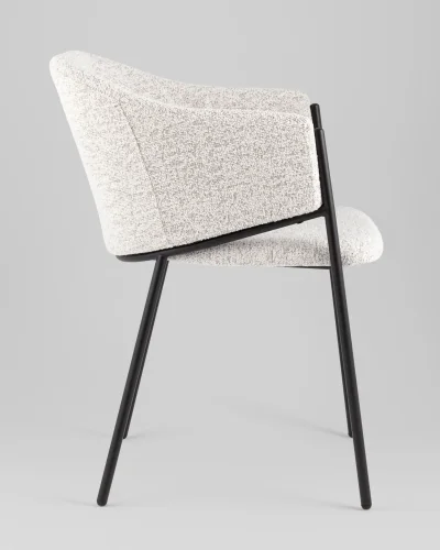 Стул обеденный Carmel, бело-серый УТ000039554 Stool Group, серый белый/букле, ножки/металл/чёрный, размеры - *790***540*600 фото 3