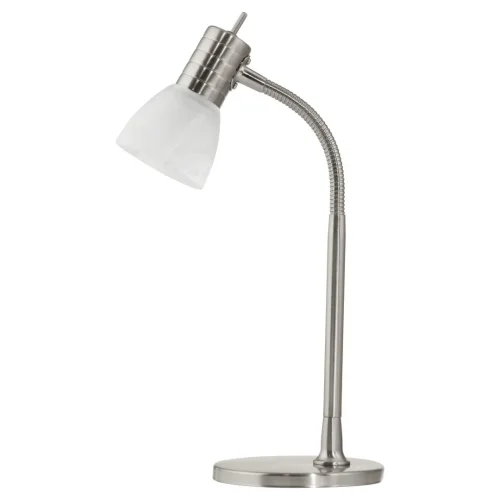 Настольная лампа PRINCE 1 86429 Eglo белая 1 лампа, основание никель серое металл в стиле современный 