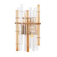 Бра Crystalla A4111AP-2GO Arte Lamp прозрачный на 2 лампы, основание золото в стиле современный  Бра Crystalla A4111AP-2GO Arte Lamp прозрачный на 2 лампы, основание золото в стиле современный