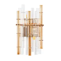 Бра Crystalla A4111AP-2GO Arte Lamp прозрачный на 2 лампы, основание золото в стиле современный  Бра Crystalla A4111AP-2GO Arte Lamp прозрачный на 2 лампы, основание золото в стиле современный