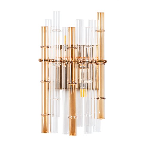 Бра Crystalla A4111AP-2GO Arte Lamp прозрачный на 2 лампы, основание золото в стиле современный  Бра Crystalla A4111AP-2GO Arte Lamp прозрачный на 2 лампы, основание золото в стиле современный