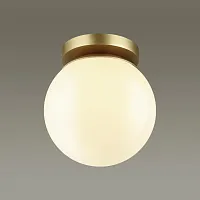 Светильник потолочный LED Bosco 4247/1C Odeon Light белый 1 лампа, основание золотое в стиле хай-тек 