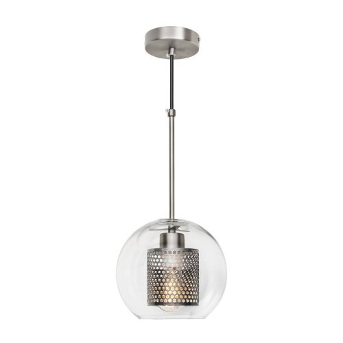 Светильник подвесной LOFT2567-A LOFT IT никель прозрачный 1 лампа, основание никель в стиле современный лофт шар