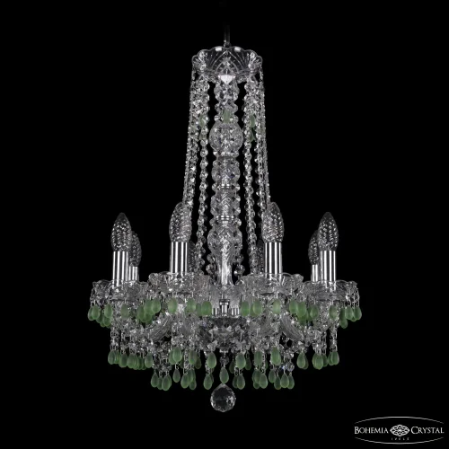 Люстра подвесная 1410/8/141/h-60 Ni V5001 Bohemia Ivele Crystal без плафона на 8 ламп, основание никель в стиле классический виноград