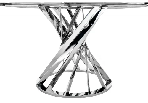 Стол стеклянный Twist steel / white
  11395 Woodville столешница белая из стекло фото 4