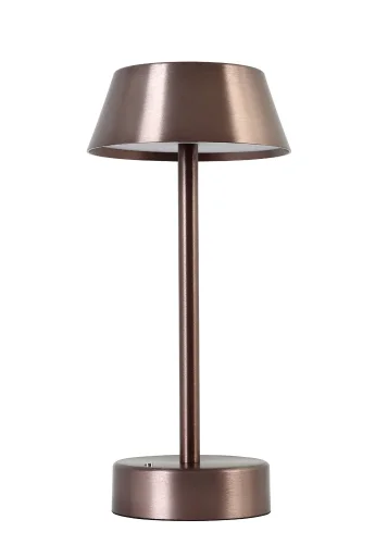 Настольная лампа ЛЕД SANTA LG1 COFFEE Crystal Lux коричневая на 1 лампу, основание коричневое металл в стиле минимализм фото 2