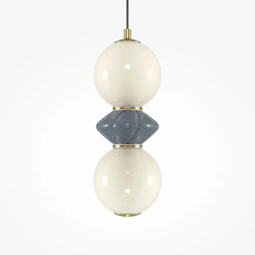 Светильник подвесной LED Brosche MOD362PL-L10GR3K Maytoni белый на 1 лампу, основание латунь в стиле современный арт-деко шар фото 2