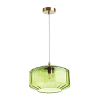 Светильник подвесной Binga 4783/1 Odeon Light зелёный 1 лампа, основание бронзовое в стиле современный выдувное