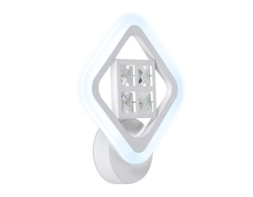 Бра LED Ice FA284 Ambrella light белый на 1 лампа, основание белое в стиле хай-тек современный квадраты фото 3