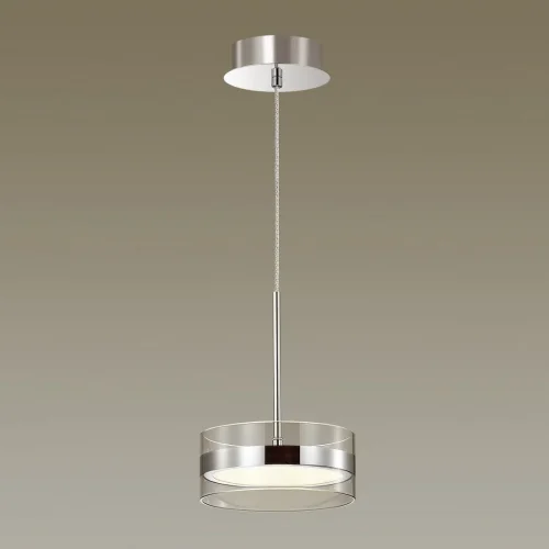 Светильник подвесной LED Akela 4728/14L Odeon Light прозрачный 1 лампа, основание хром в стиле современный хай-тек  фото 2