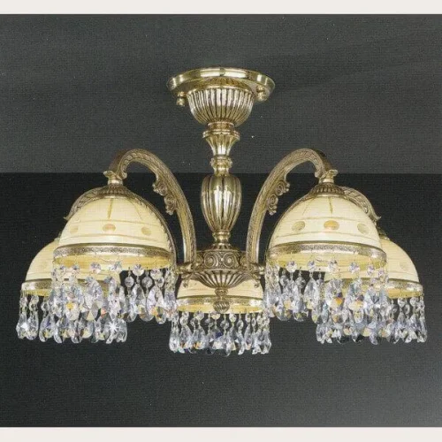 Люстра потолочная PL 7123/5 Reccagni Angelo бежевая на 5 ламп, основание золотое в стиле классический 