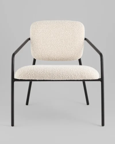 Кресло лаунж Rooney, белый УТ000039354 Stool Group, белый/букле, ножки//чёрный, размеры - ****700*710мм фото 7