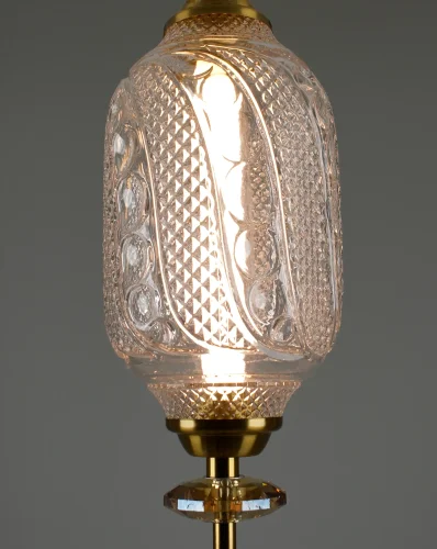 Светильник подвесной LED Tale V10909-PL Moderli прозрачный 1 лампа, основание бронзовое в стиле современный выдувное фото 4