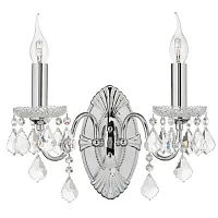 Бра Classic 700624 Lightstar без плафона на 2 лампы, основание прозрачное хром в стиле классический 