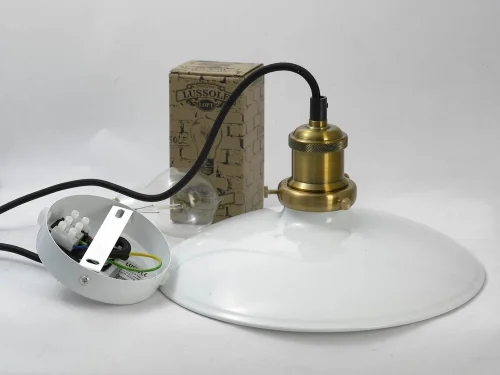 Светильник подвесной лофт LSP-9605 Lussole белый 1 лампа, основание белое в стиле лофт  фото 4