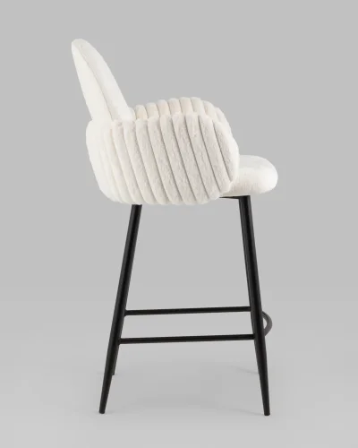 Стул полубарный Wave Stripes, букле белый УТ000039363 Stool Group, белый/букле, ножки/металл/чёрный, размеры - ***** фото 4
