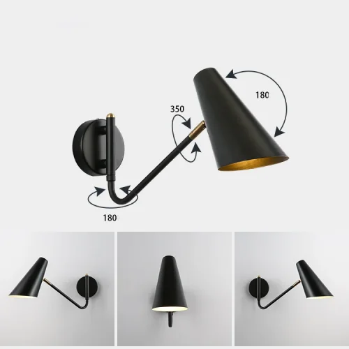 Настенный светильник NATI Black Brass 224048-23 ImperiumLoft чёрный на 1 лампа, основание латунь в стиле современный скандинавский  фото 2