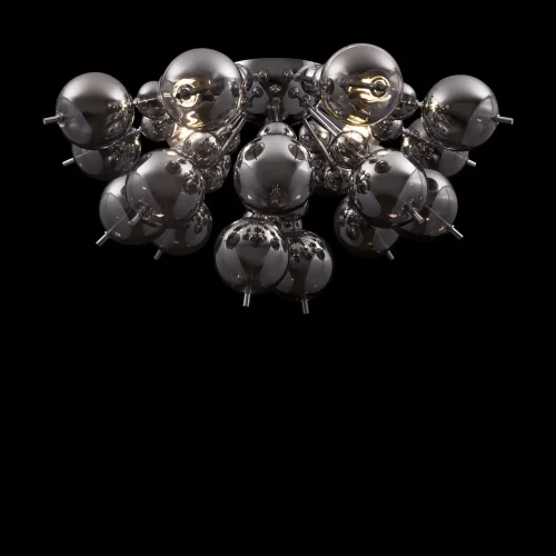 Люстра потолочная Bolla MOD133CL-04CH Maytoni чёрная на 4 лампы, основание хром в стиле современный молекула шар фото 3