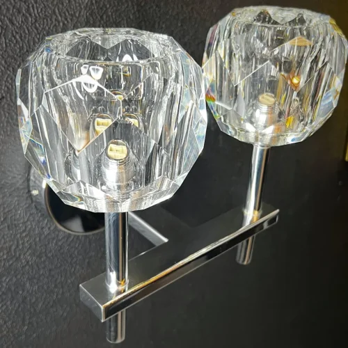 Бра RH Boule de Cristal Double Sconce Chrome 156049-22 ImperiumLoft прозрачный на 2 лампы, основание хром в стиле арт-деко  фото 4