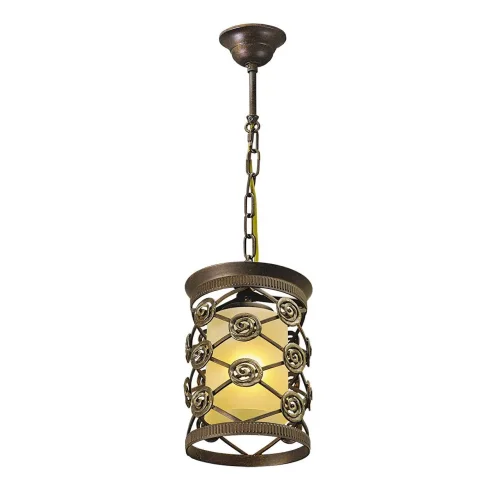 Светильник подвесной Айвенго 382016401 Chiaro бежевый 1 лампа, основание коричневое в стиле кантри 