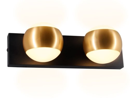 Бра Wallers FW575 Ambrella light золотой белый на 2 лампы, основание чёрное в стиле современный хай-тек  фото 3